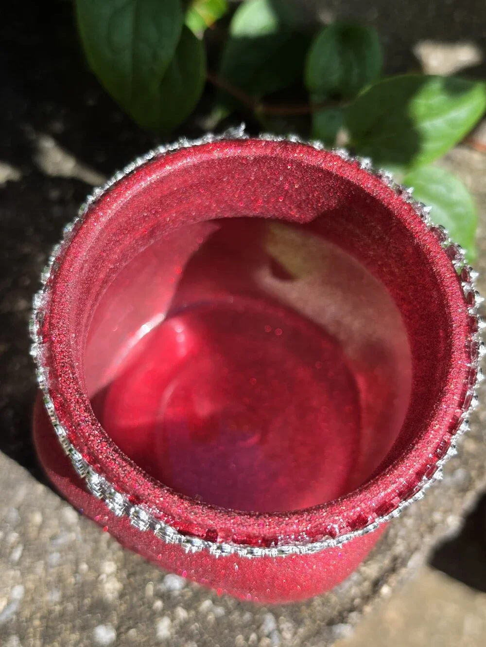 Red Glitter Bling Rhinestone Pint Widemouth Mason Jar for Wedding Centerpiece